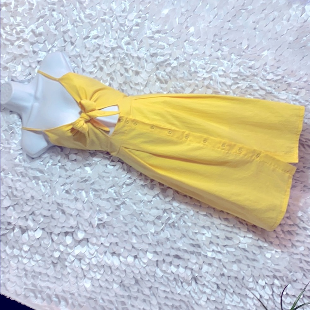 Vintage BoHo Pinup Beach Yellow ecowish m dress